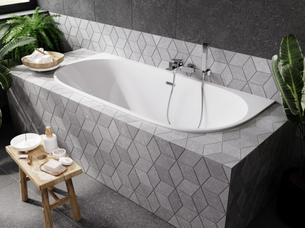 Besco Vica Slim+ wanna symetryczna 150 + syfon z przelewem złoty WAVS150Z+