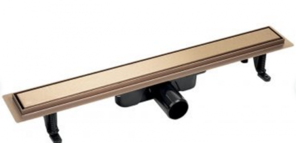 Laveo Basso odpływ liniowy 60 cm ruszt odwracalny różowe złoto COB860D