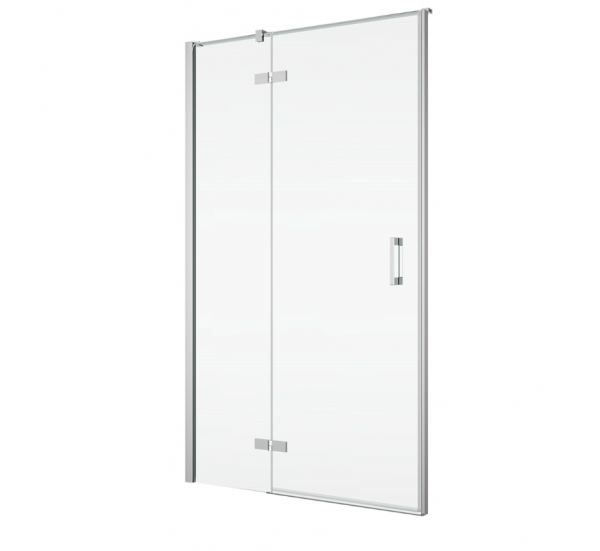 Ronal Sanswiss drzwi jednoczęściowe ze ścianką stałą w linii 90-160x0-200 cm, szkło pas satynowy poziomy, profile chrom PU13PDSM21051