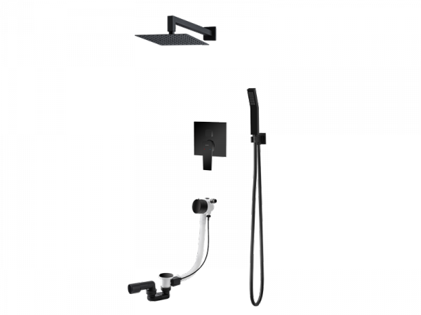 Vedo System wannowo-natr. podtynkowy II SETTE NERO deszczownica 300mm VBS7232/30/CZ