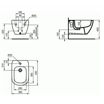 Ideal Standard Tesi bidet wiszący T457001