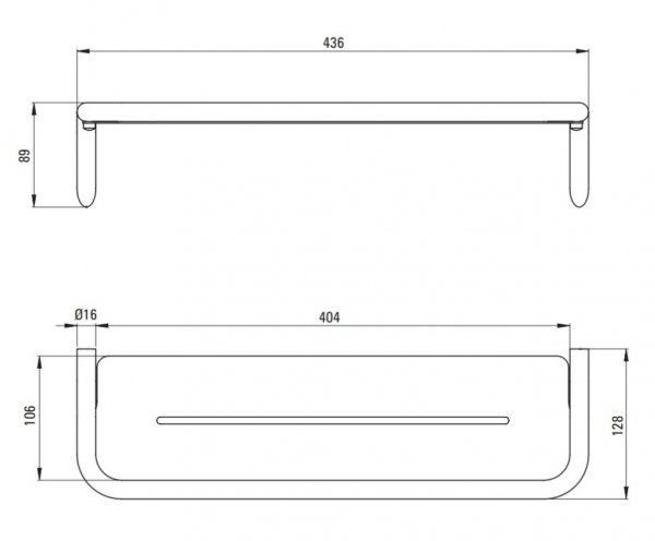 Deante Silia Półka ścienna chrom ADI0511