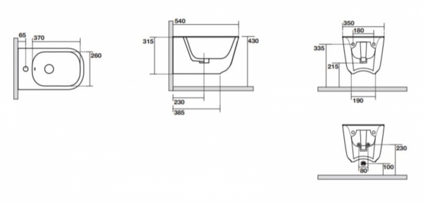 KERASAN TRIBECA BIDET PODWIESZANY BORGOGNA MATT 512575