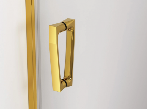 Ronal Sanswiss drzwi wahadłowe dwuczęściowe z profilem przyściennym 80x200 cm, szkło przezroczyste, profile GOLD LINE złoty CA2C0801207