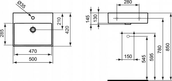 Ideal Standard Strada umywalka 50 cm biała K077701