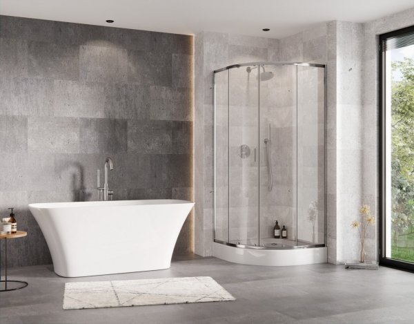 Besco Zarya Chrom kabina półokrągła 90cm ZP90190C
