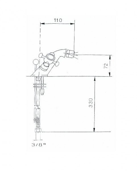 Reitano Atea Bateria bidetowa z korkiem automatycznym chrom R318