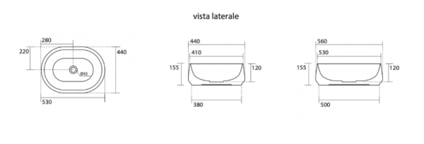 Kerasan 460511 F10 umywalka 56X44 nablatowa owalna VERDE MUCHIO
