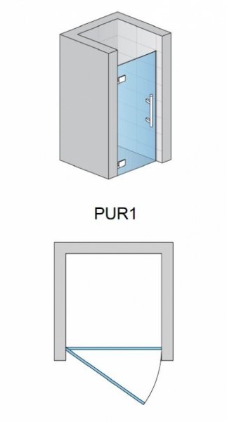 Ronal Sanswiss Pur Drzwi jednoczęściowe do 100xdo 200 cm lewe profile chrom szkło Master Carre PUR1GSM21030