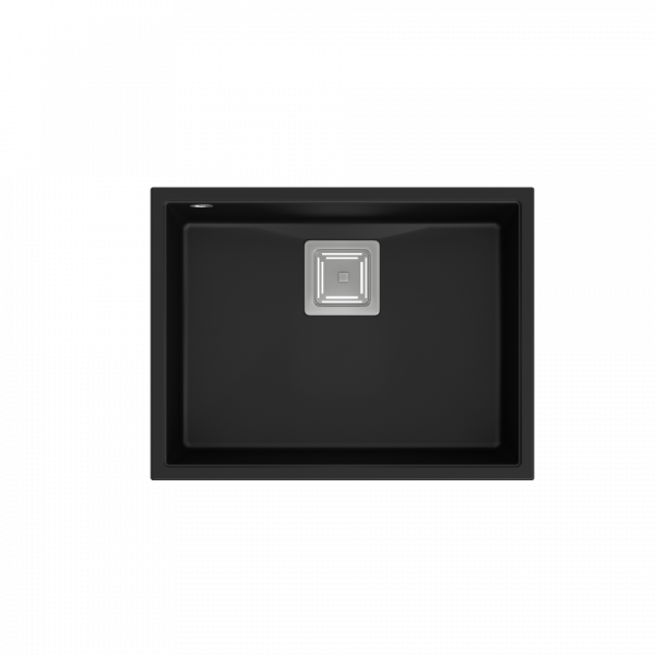 Quadron David 40 zlew granitowy 1-komora 42x42 cm pure carbon/elementy stalowe HQD5542U7BS