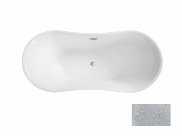 Besco Amber Glam wanna wolnostojąca 170 Złota + maskownica syfonu z przelewem czarna WA170AZC