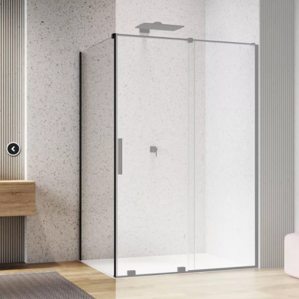 Ronal Sanswiss ścianka boczna na wymiar 60-120x mniej niż 225 cm cm, szkło przezroczyste, profile czarny mat D35F1VSM20607