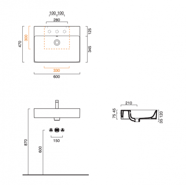 Catalano PREMIUM 60x47 umywalka z/o biały mat 0220601021