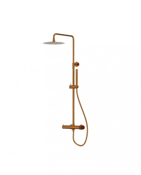 Lavita Natynkowy zestaw prysznicowy z deszczownicą Spark Brushed Copper 5900378342328