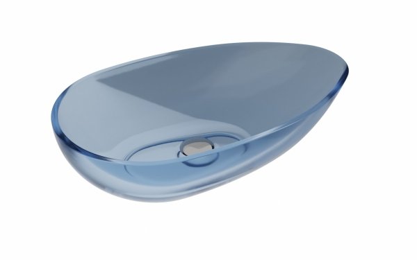 Besco Neya Blue Wave umywalka nablatowa + maskownica biała UMN60BWW