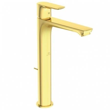 Ideal Standard Connect Air Bateria umywalkowa wysoka z korkiem złoto szczotkowane połysk A7025A2
