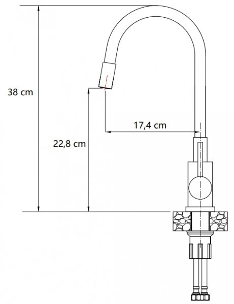 Quadron Bateria kuchenna MAGGIE – stalowa, złoty nano PVD/wąż czarny, obrotowa, elastyczna wylewka 3323503PVDG1
