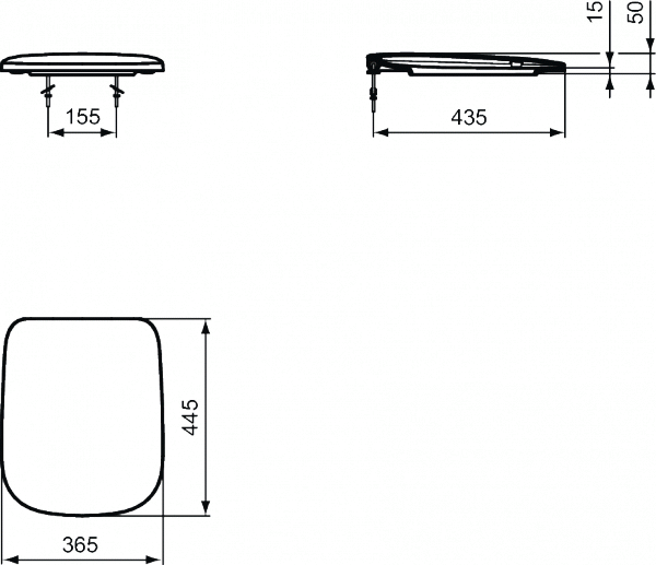 Ideal Standard esedra deska zawiasy metalowe T318201