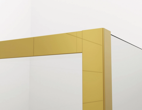 Ronal Sanswiss drzwi wahadłowe dwuczęściowe z profilem przyściennym 80x200 cm, szkło przezroczyste, profile GOLD LINE złoty CA2C0801207