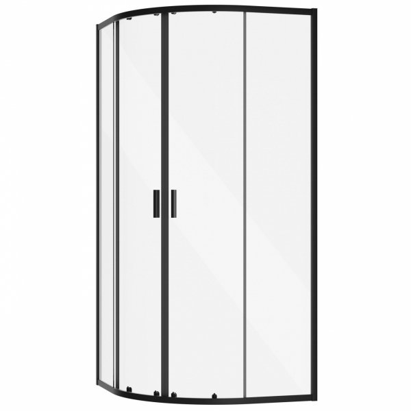 Besco Zarya Black kabina półokrągła 80 + brodzik Axim 80 ZBAX80190