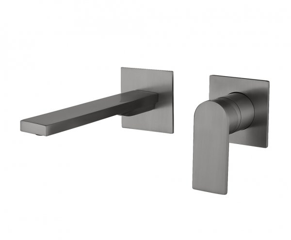 AQG Bateria umywalkowa podtynkowa Alpha Two z wylewką SQ, Gun Metal 01ALC180GM