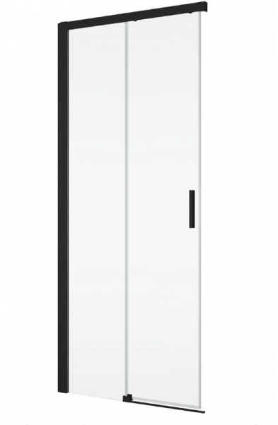 Ronal wejście narożne prawe z drzwiami rozsuwanymi, kabina asymetryczna 120x200 cm, szkło Durlux 200, profile BLACK LINE czarny mat TLSD1200622