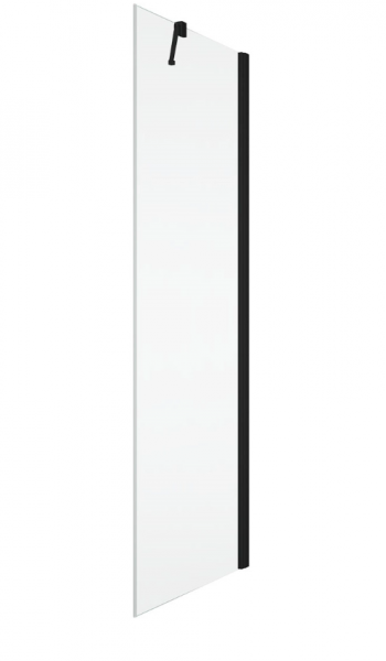 Ronal ścianka boczna 75x198,4 cm, szkło przezroczyste, profile BLACK LINE czarny mat SOLT107500607
