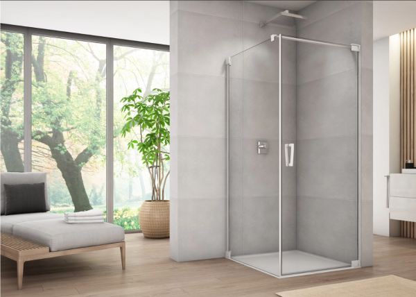 Ronal Sanswiss ścianka boczna 100x200 cm, szkło przezroczyste, profile WHITE LINE biały mat CAT11000907