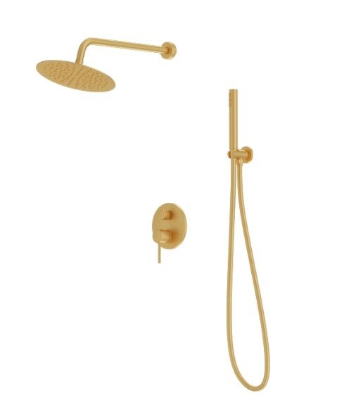 Lavita Podtynkowy zestaw prysznicowy z deszczownicą Orion Brushed Gold 5900378341598