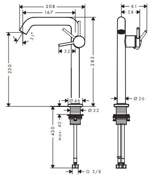 Hansgrohe Tecturis S Jednouchwytowe baterie umywalkowe Fine z CoolStart Brąz Szczotkowany 73372140