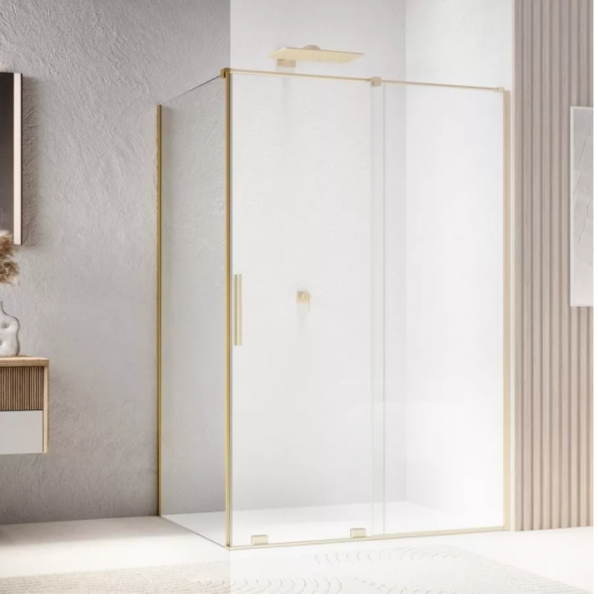 Ronal Sanswiss Amalia ścianka prysznicowa 100 cm boczna do drzwi złoto szczotkowane D35F31001307
