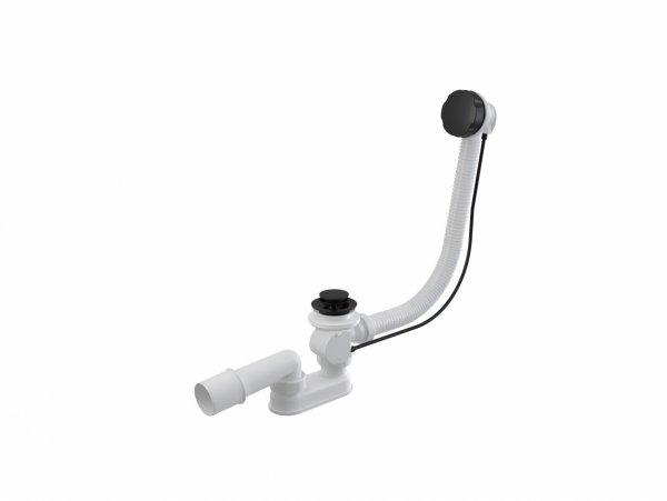 Besco Syfon wannowy automatyczny z przelewem czarny mat SW-AUTO-B