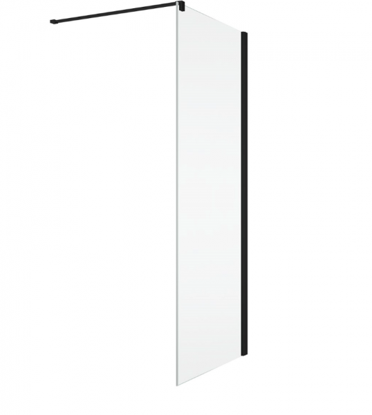 Ronal ścianka boczna 30-120x200 cm, szkło przezroczyste, profile BLACK LINE czarny mat ANT1SM10607