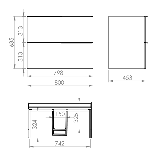 Elita SOHO Szafka 80 2S FUME MATT PDW 168744 / RE010804047020