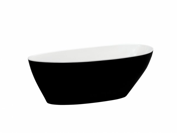 Besco Goya B&amp;W wanna wolnostojąca czarno/biała 170 klik-klak chrom czyszczony od góry WMD170GWC