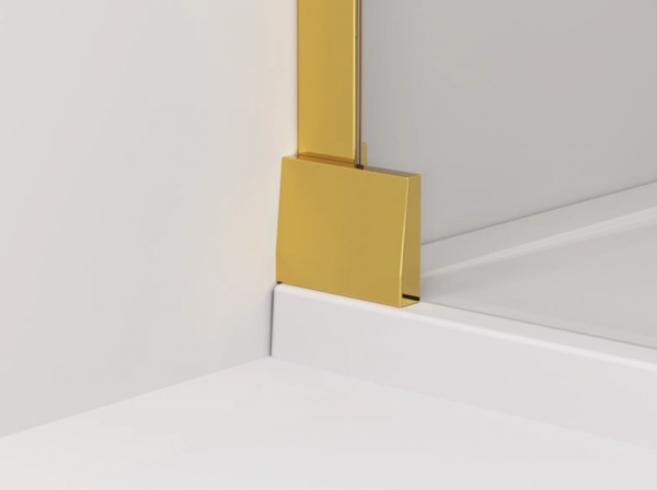 Ronal Sanswiss drzwi wahadłowe dwuczęściowe z profilem przyściennym 100x200 cm, szkło przezroczyste, profile GOLD LINE złoty CA2C1001207