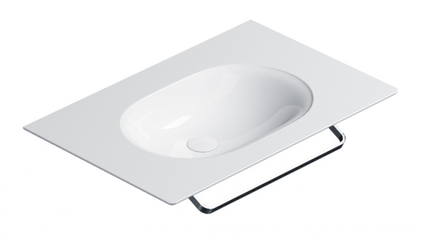 Catalano SFERA umywalka ścienna 75x50cm z kompletem mocowań biały połysk 175HZ00/0520760001