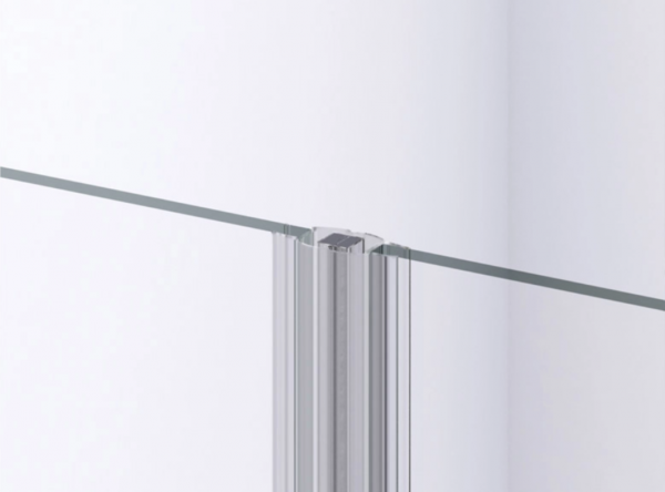 Ronal drzwi wahadłowe dwuczęściowe 80x200 cm, szkło przezroczyste, profile Srebrny połysk D22T20805007