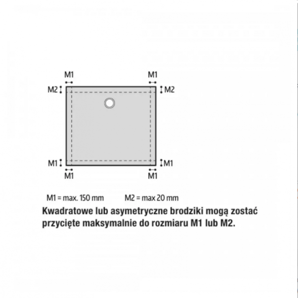 Ronal Air brodzik kwadratowy 80x80 cm konglomeratowy antracyt W37Q08017