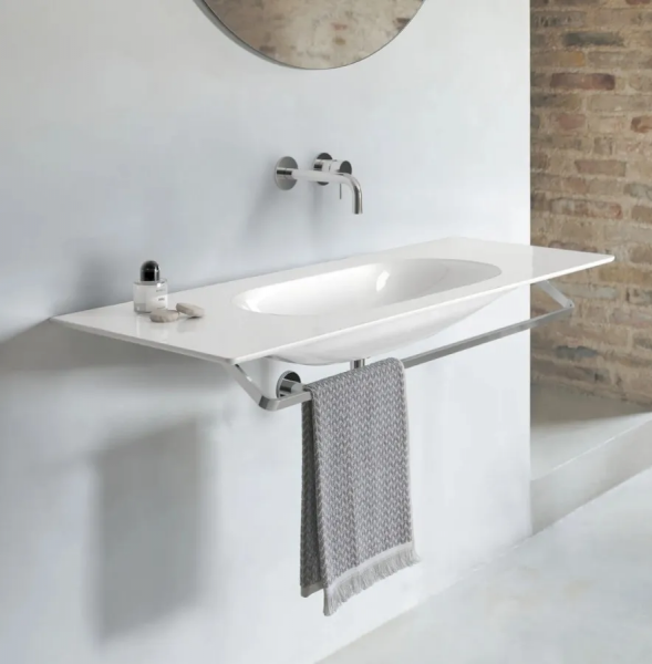 Catalano Sfera umywalka ścienna 125x50cm z kompletem mocowań ciemny szary mat 0521260032
