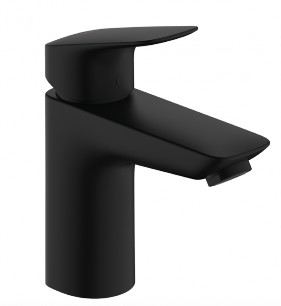 Hansgrohe Logis Jednouchwytowa bateria umywalkowa 100 z kompletem odpływowym Push-Open czarny mat 71107670