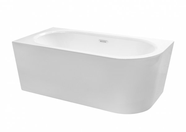 Besco Avita A-line wanna wolnostojąca 150 P + syfon klik-klak złoty z przelewem slim WAA150APZS