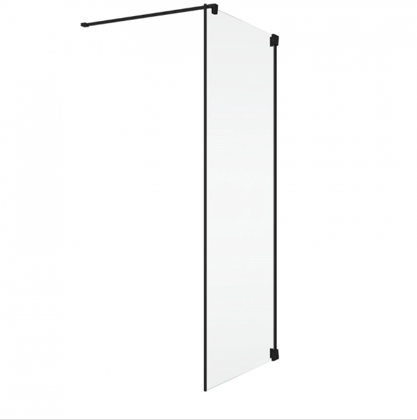 Ronal Sanswiss ścianka boczna 90,1-140x0-200 cm, szkło przezroczyste, profile BLACK LINE czarny mat CAT1SM20607