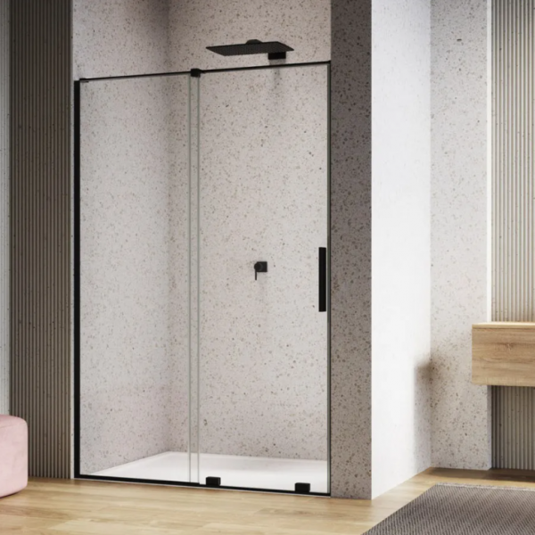 Ronal Sanswiss Amalia drzwi prysznicowe przesuwne 180 cm czarny mat D35S21800607