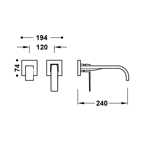 Tres SLIM ELEMENT NAŚCIENNY DO PODTYNKOWEGO KORPUSU BATERII UMYWALKOWEJ-20230024AC