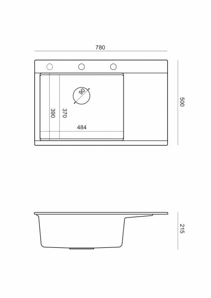 Quadron JOSH 111 GraniteQ zlewozmywak 1-komorowy z/o (780x500x215) soft taupe + syfon push 2 open + deska + wkładka/ elementy miedziane HCQJ7850U4PVDC1P2O