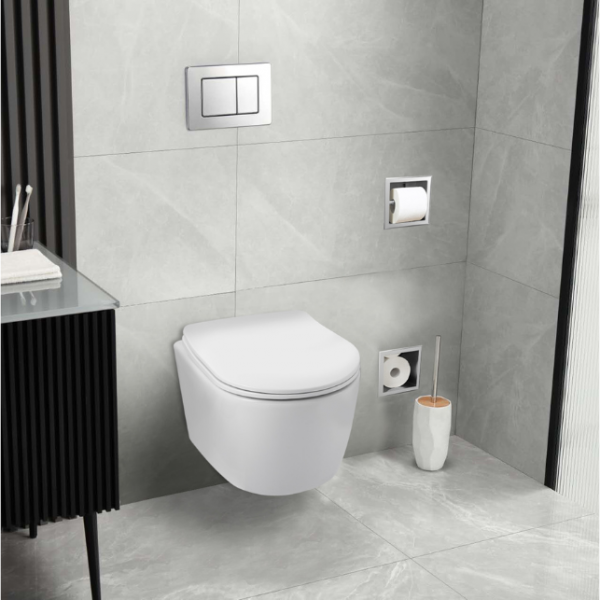 Balneo Luxa Miska podwieszana WC rimless bez kołnierza z deską wolnoopadającą z duroplastu biała G0101010101-1