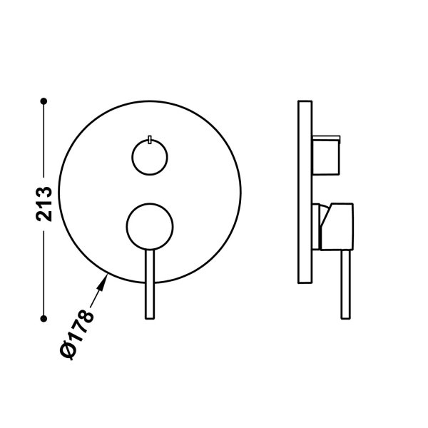 Tres STUDY Elementy zewnętrzne do podtynkowego korpusu 3-drożnego Rapid-box 26227310OP