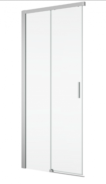 Ronal wejście narożne lewe z drzwiami rozsuwanymi, kabina asymetryczna 90x200 cm, szkło przezroczyste, profile srebrny mat TLSG0900107