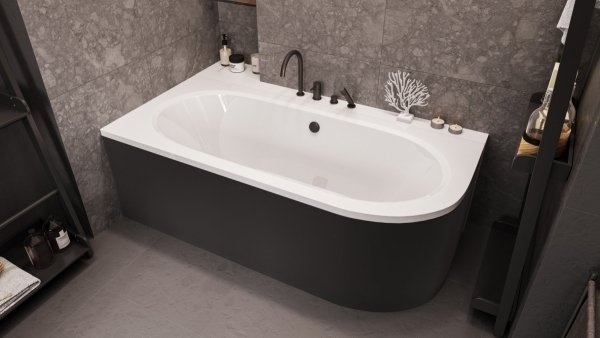 Besco Avita Black obudowa do wanny czarny mat OAV170NSC